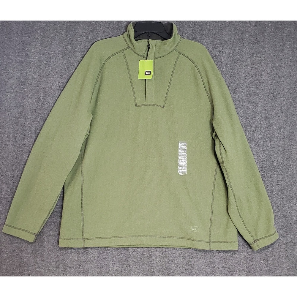 REI Fleece Pullover‎ Mens Size XL Green 1/4 Zip Jacket Shirt Ridge View NWT